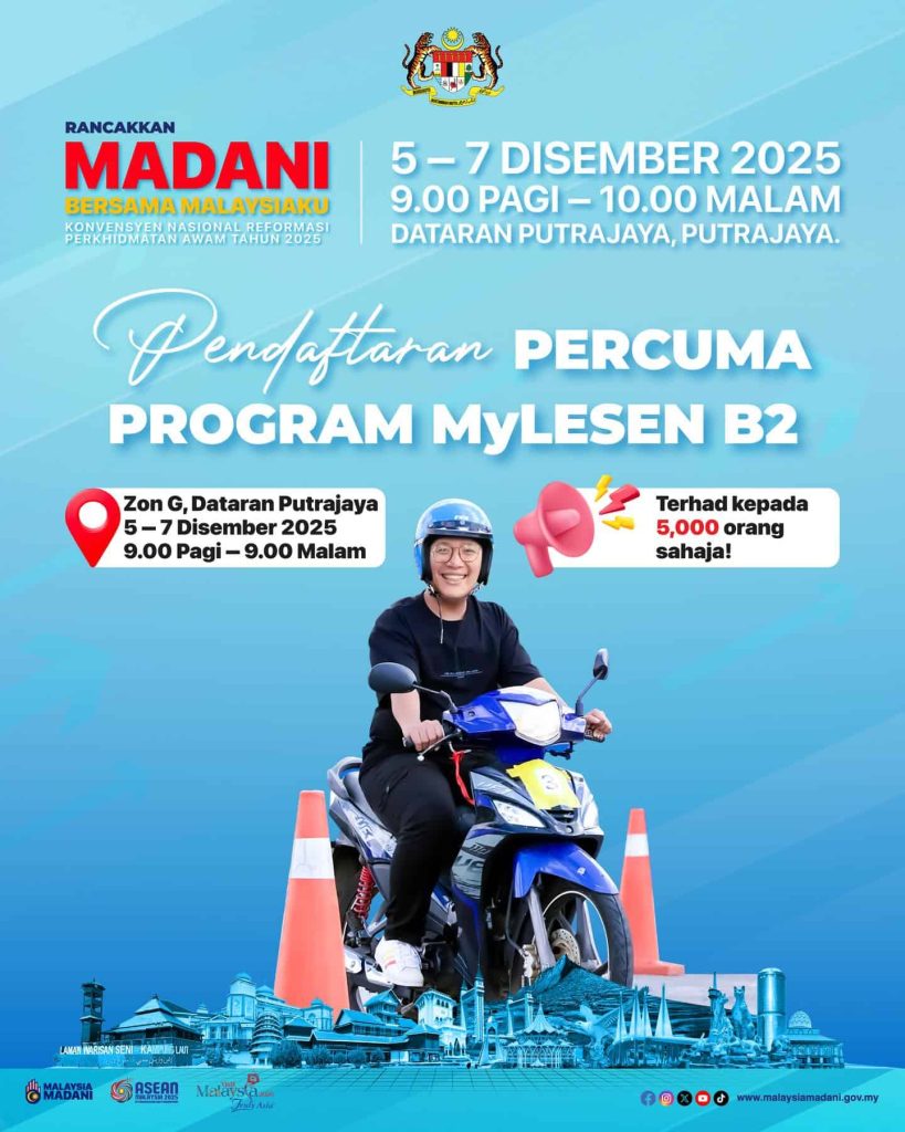 Pendaftaran Percuma MyLesen B2 JPJ (5-7 Disember 2025)