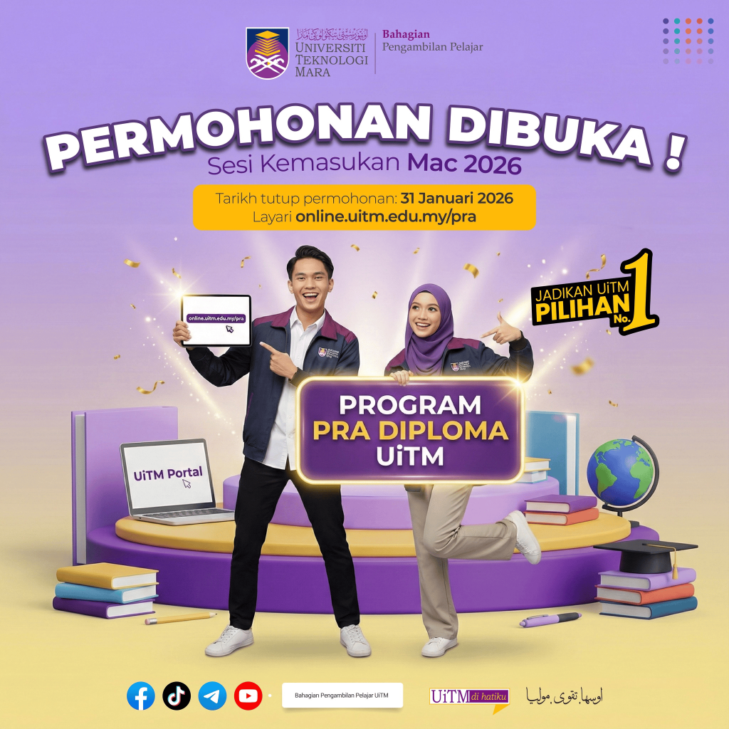 Pra Diploma UiTM 2026: Permohonan & Syarat Kelayakan