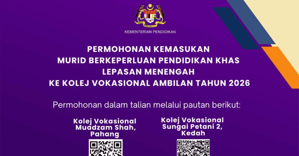 Permohonan Murid Berkeperluan Khas Lepasan Menengah Ke KV