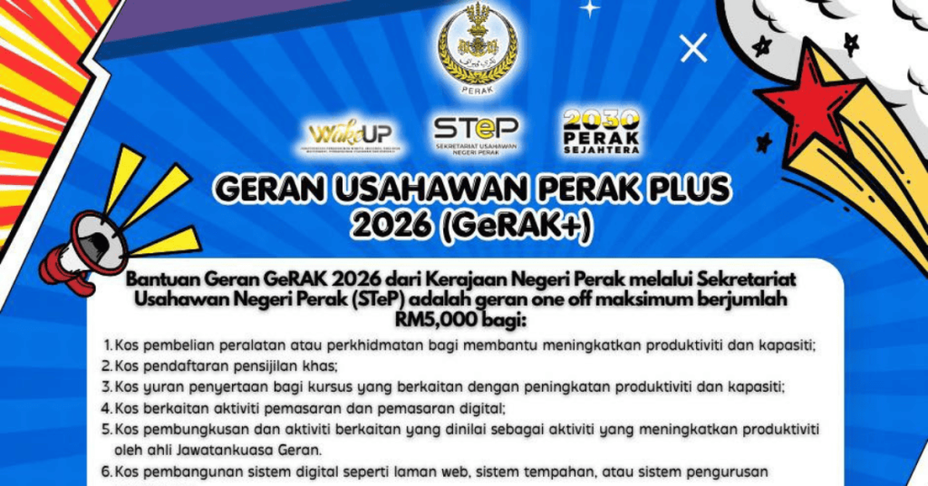 Geran Usahawan Perak Sejahtera Sehingga RM5,000