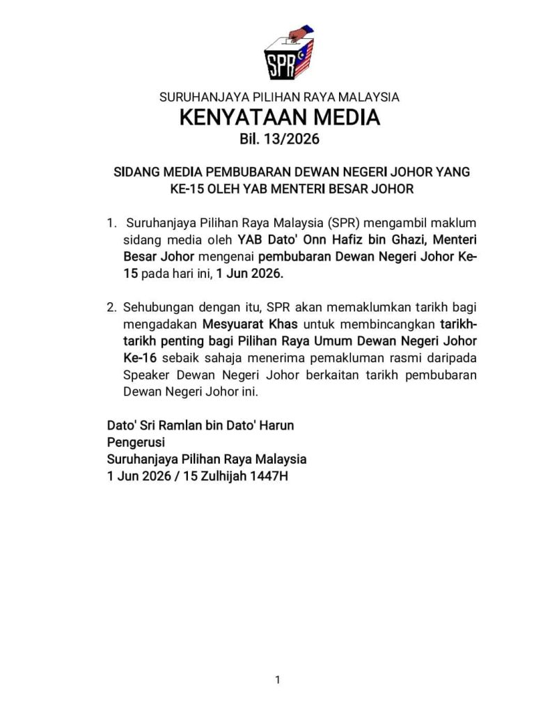 Bila Tarikh PRN Johor 2026? Ini Jangkaan dan Maklumat Terkini