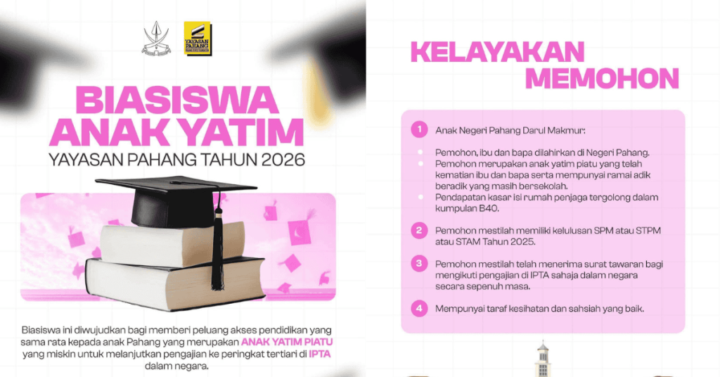 Permohonan Biasiswa Anak Yatim Yayasan Pahang 2026