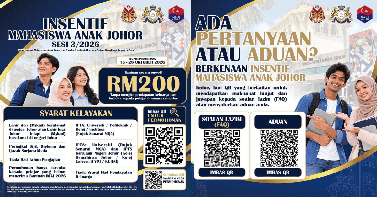 Insentif Mahasiswa Anak Johor Sesi 3 2026